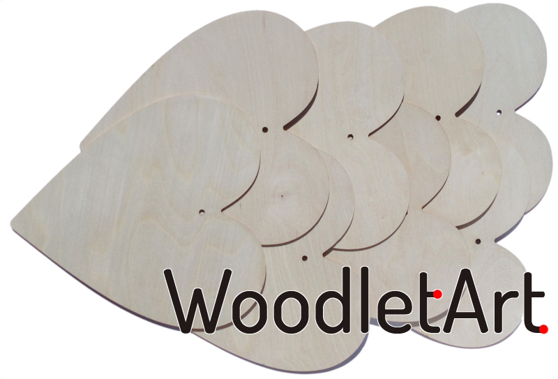 Serca duże 25cm zawieszki drewniane na ścianę z otworem